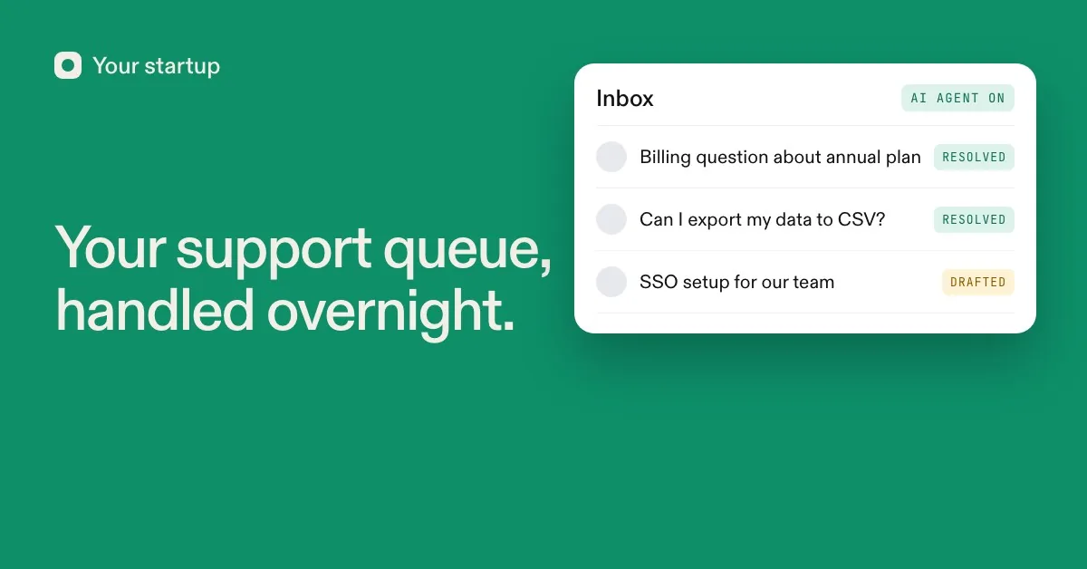 LinkedIn ad: Your support queue, handled overnight.